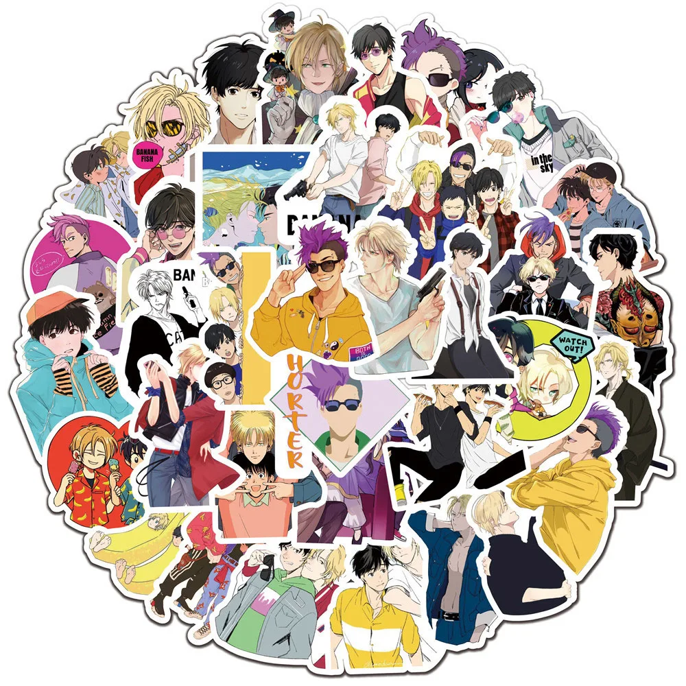 

10/30/50pcs Anime BANANA FISH Graffiti Stickers for Skateboard Notebook Phone Laptop Car Waterproof Cool Cartoon Sticker Kid Toy