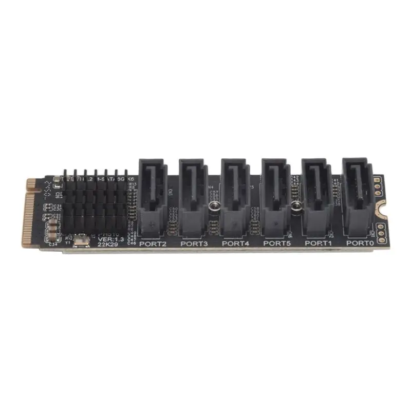 Ingenious-M.2 NVME PCI-E PCIE X4 X8 X16 To 6 Port 3.0 SATA Adapter Card Riser ASM1166 Chassis Server PC Computer Expansion Card,