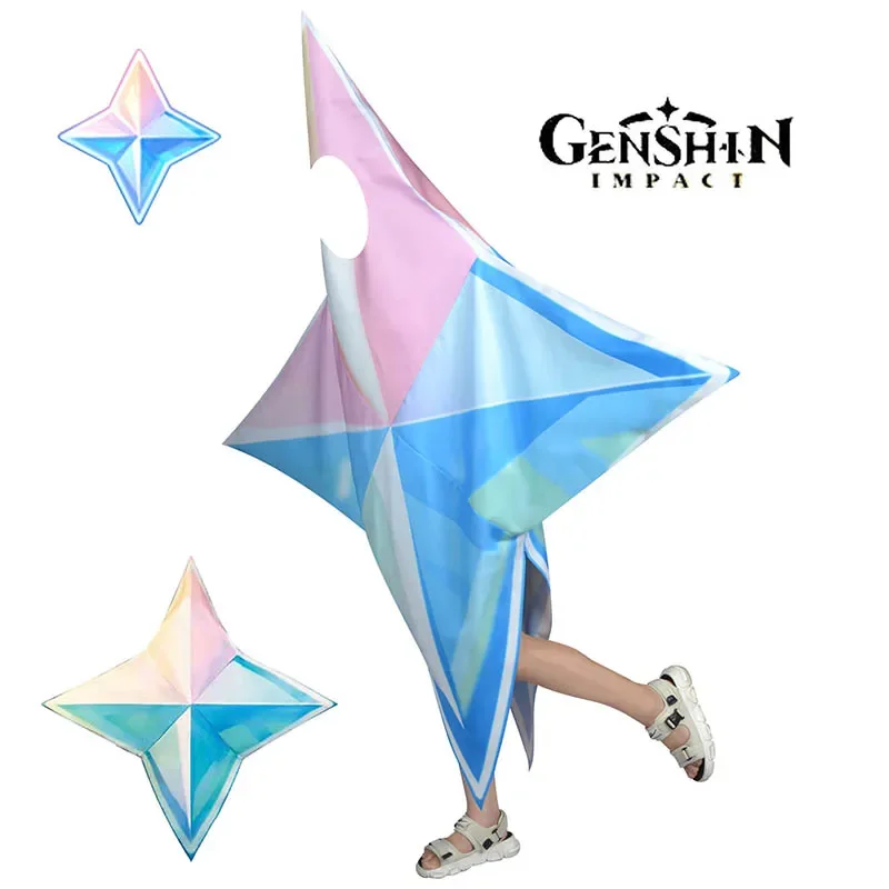 Genshin تأثير لعبة Primogems تأثيري حلي وتتسابق قلادة الخماسي العملاق هالوين ملابس للحفلات فستان حفلة تنكرية Rolecos