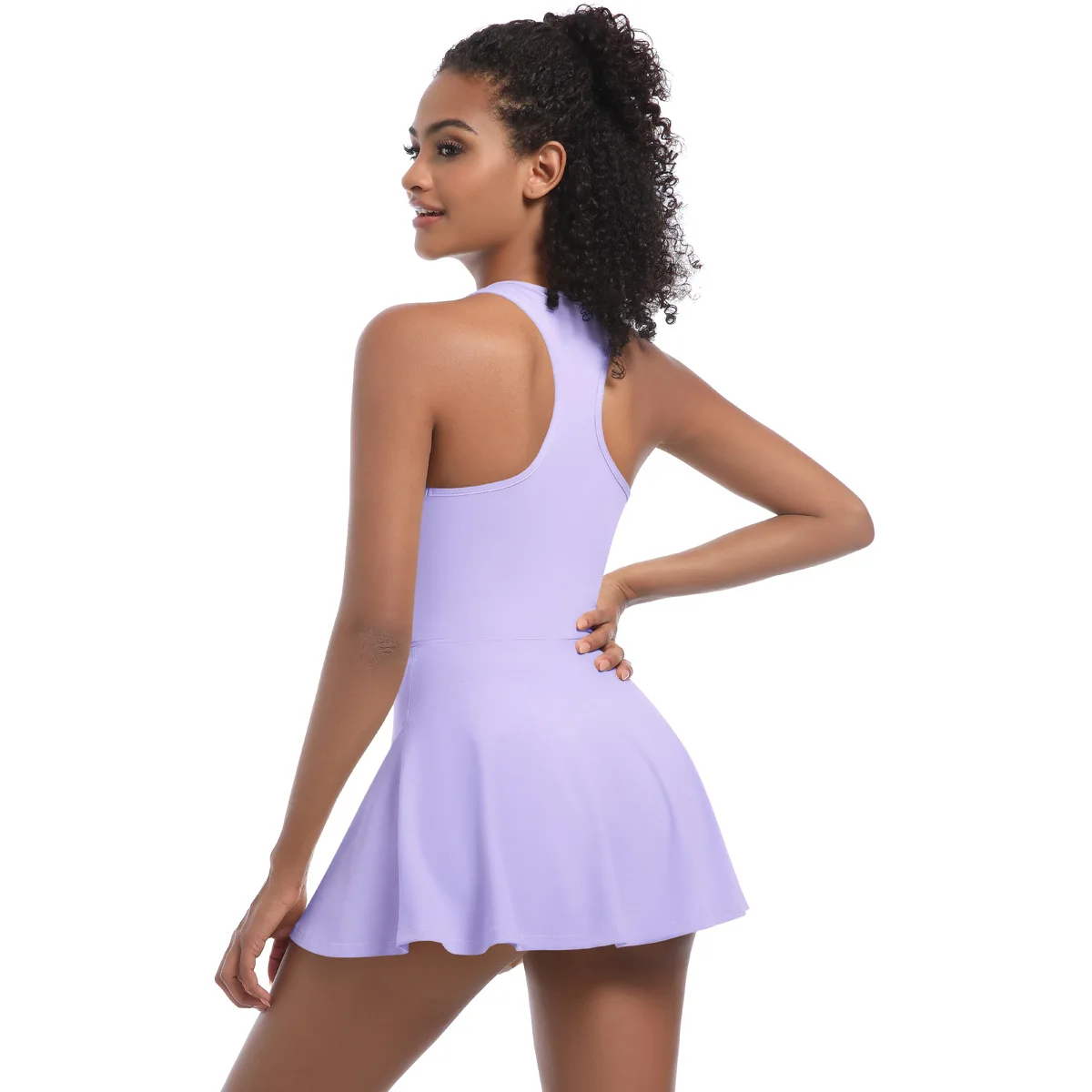 فستان رياضي نسائي جديد أنثى في الهواء الطلق الجري اللياقة البدنية تنورة التنس تنورة الريشة فستان التنس النحيف للنساء
