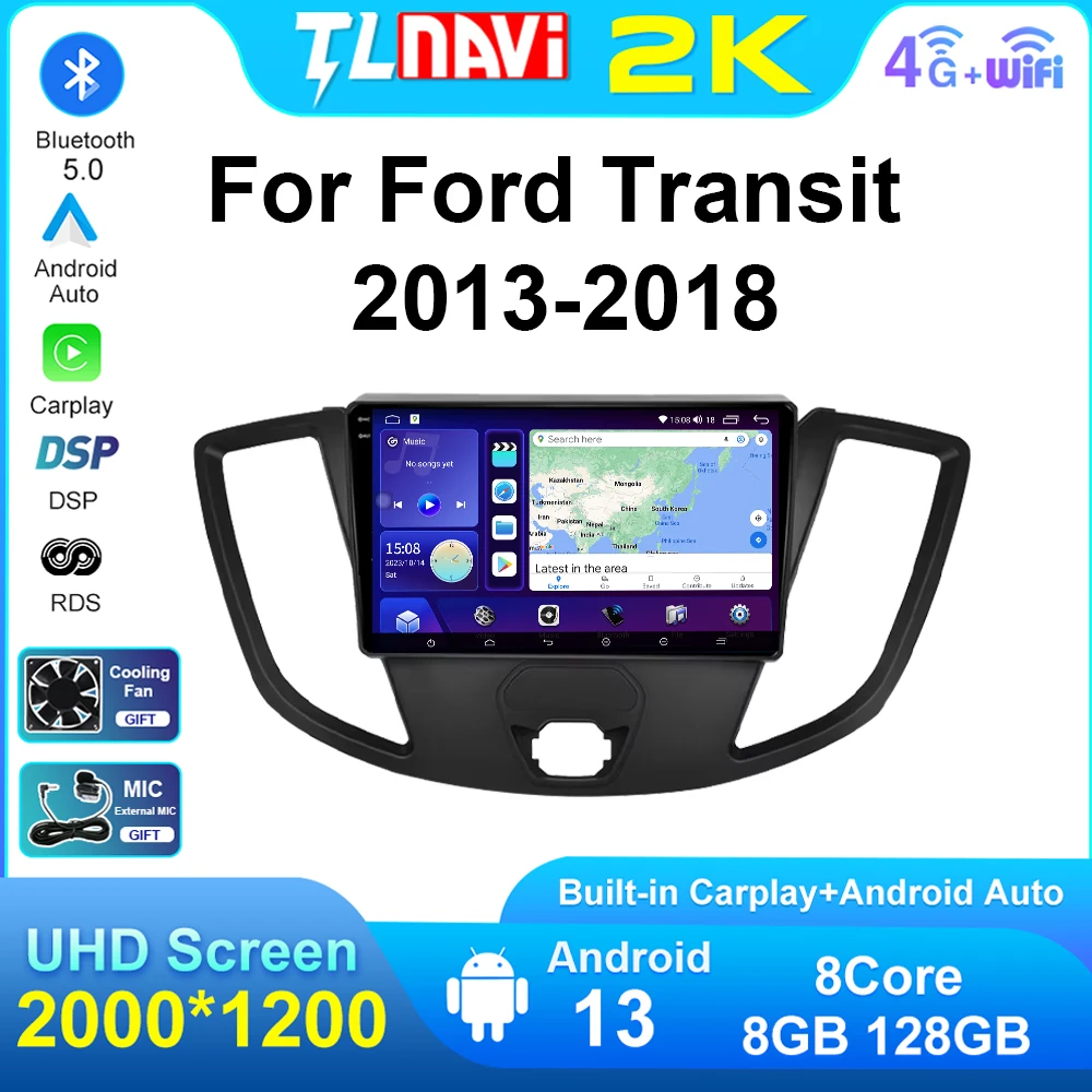 

Беспроводной Carplay для Ford Transit 2013 2014 2015-2018 автомобильный радиоприемник Android авто стерео мультимедийный видеоплеер навигация GPS