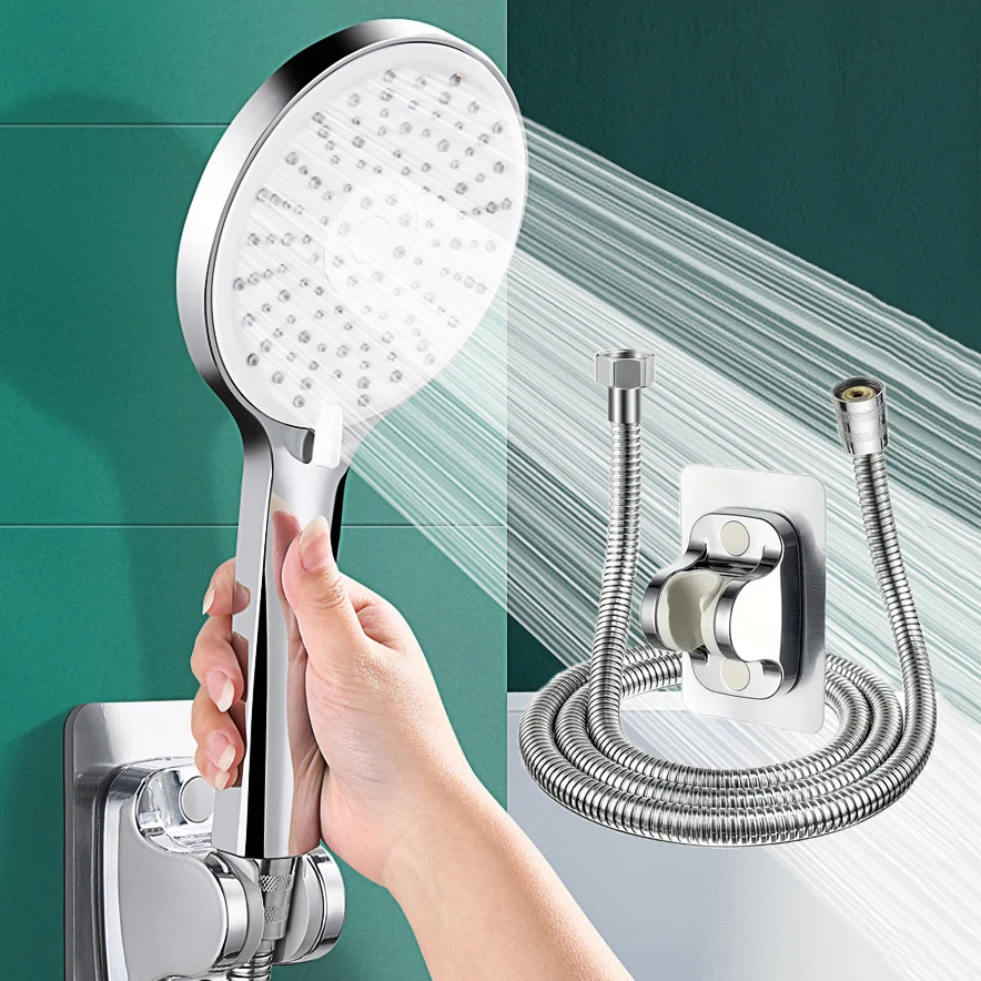 

Boost 5-speed Large Panel Strong Water Output Large Water Volume Shower Head Filter Universal Multi-function Bathroom Shower Set