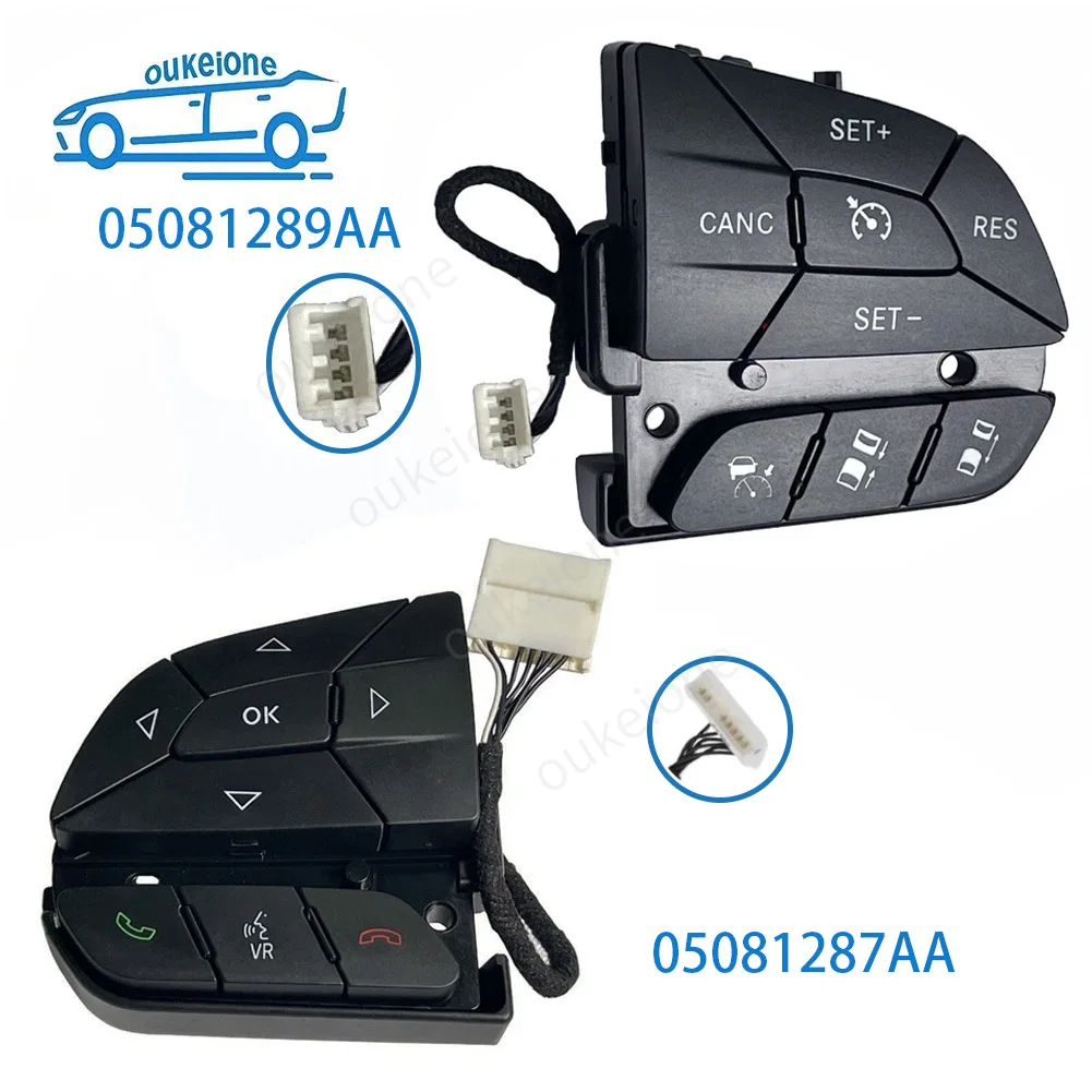 

For Jeep Cherokee Chrysler 200 300 Pacifica Dodge Challenger Charger Car Streeing Wheel Switch Call Button 05081287AA 05081289AA