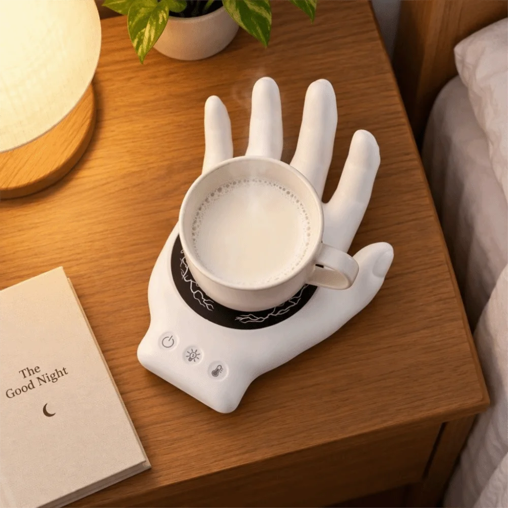 3 Temperature Settings Hand Palm Coffee Mug Warmer Automatic Shutdown With Adjustable Light Smart Cup Heater Fast Heating Silent