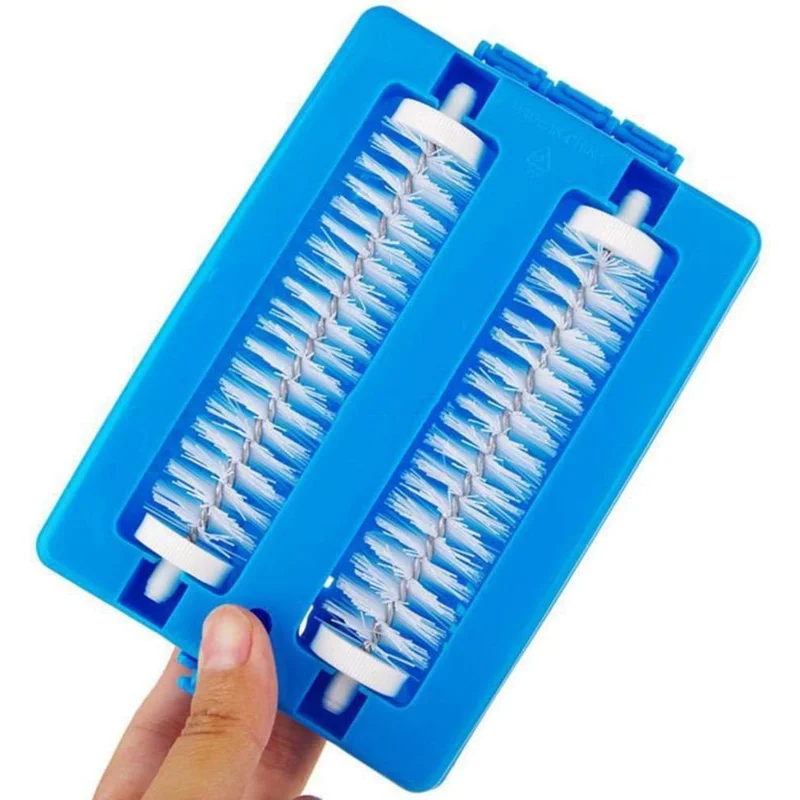 1 PCS Handheld Carpet Table Sweeper Crumb Dirt  Brush Cleaner Roller Collector Double Roller Cleaner  Cleaning Accessories (Colo