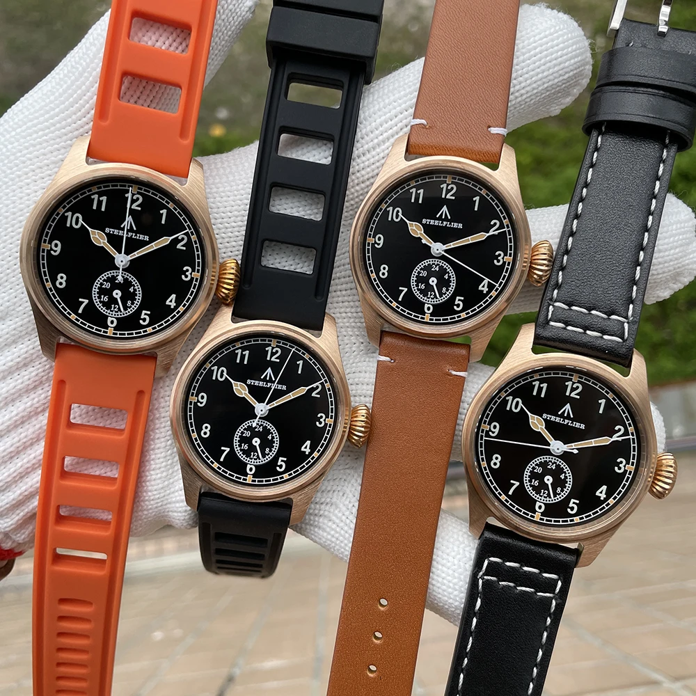 STEELFLIER Official SF746S Bronze Quartz Watch Four Pointer Sapphire Mirror VH60 Movt Swiss Luminous 20Bar Waterproof Wristwatch