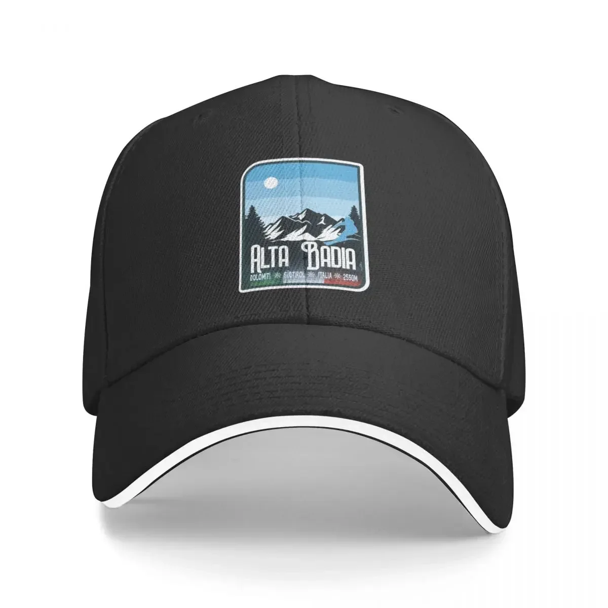 Alta Badia Italy Italia Ski Skiing Sticker T-Shirt 01 Baseball Cap fun hats tea Hat Trucker Cap Mountaineering Mens Caps Women's