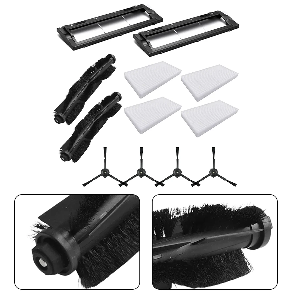 2 Hauptbürsten + 4 Filter + 4 Seitenbürsten + 2 Bürstenabdeckung für Tapo RV30 Max Plus RV30 Max RVV20 Max Plus RV20 Max Roboterstaubsauger