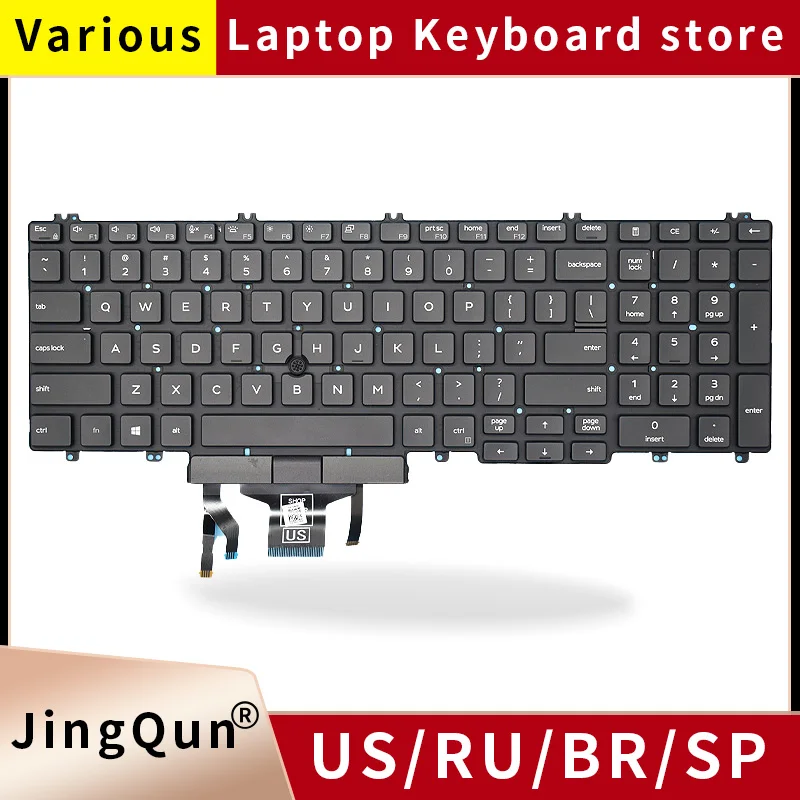Replacement US/RU Russian Laptop Keyboard For Dell Precision 3540 3541 3550 3551 3500 3501 Latitude 5500 5501 5510 5511