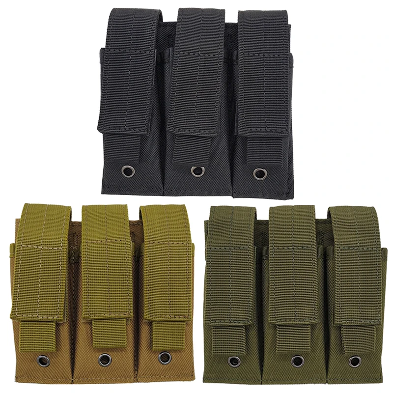 

Molle Tactical Triple Pistol Mag Pouch Outdoor Open-Top Single Double 9mm Magazine Pouch Holder Case for Glock M1911 92F CZ75