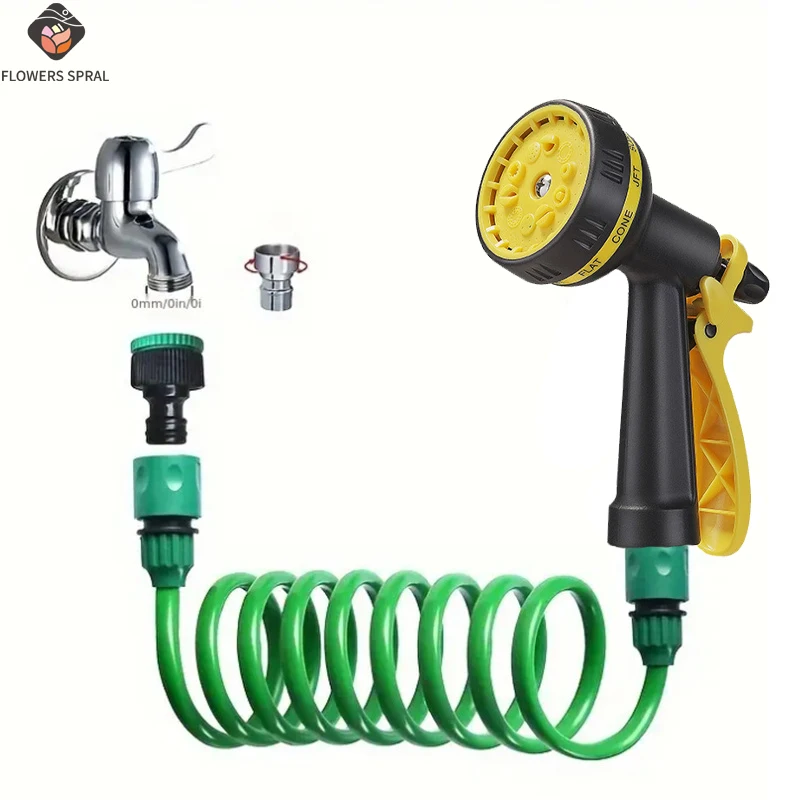 

Многофункциональный садовый пистолет-распылитель для полива растений с шлангом из ЭВА, 10 режимов, длина 7.5/10/15/20/30 м, для орошения двора