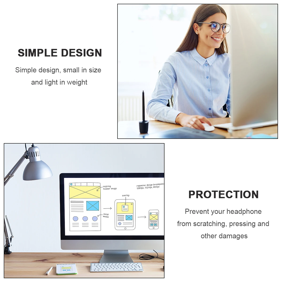 

Headphone Stand Acrylic Rack Sturdy Simple Design Long Service Life Small Size Light Weight Household Use Desk Placement