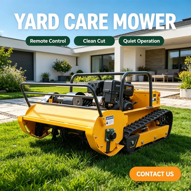 Customized CE EPA Brushless Motor Tracked Remote Control Lawn Mower 4-Position Height Adjust Low Noise for Garden