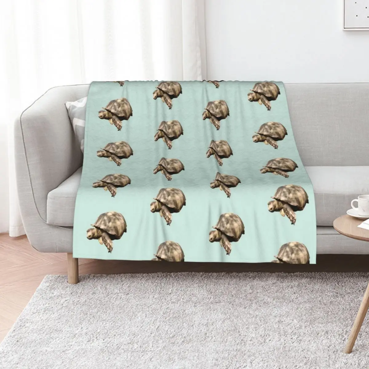 Sulcata Tortoise (grazing) Throw Blanket blankets and throws Heavy Loose Thins Soft Beds decorative Blankets