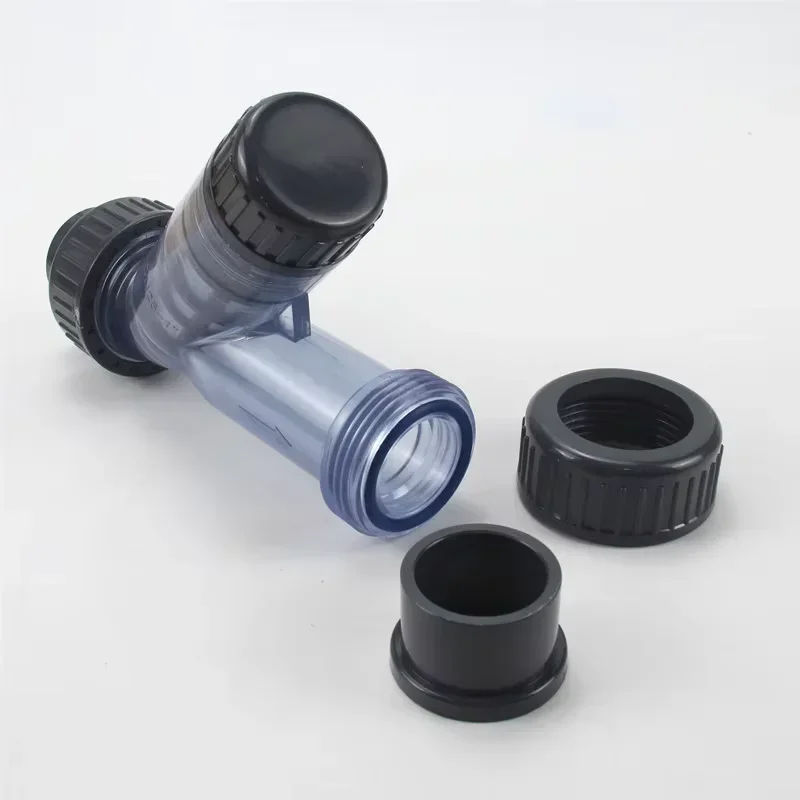 

1PCS Chemical Grade Y Strainer PVC-U Transparent Plastic Filter UPVC Strainer Corrosion Resistant Industrial Impurity Filter