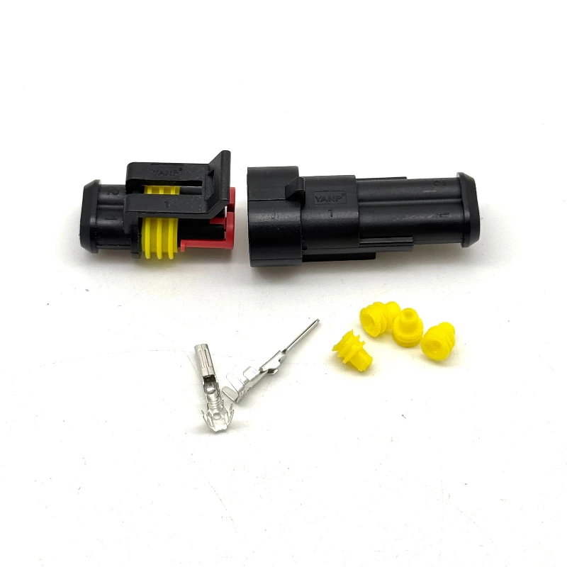 10 Set 2Pin Way AMP Tyco Super Sealed Automotive Wire Connector Electrical Plug Terminals for Cars