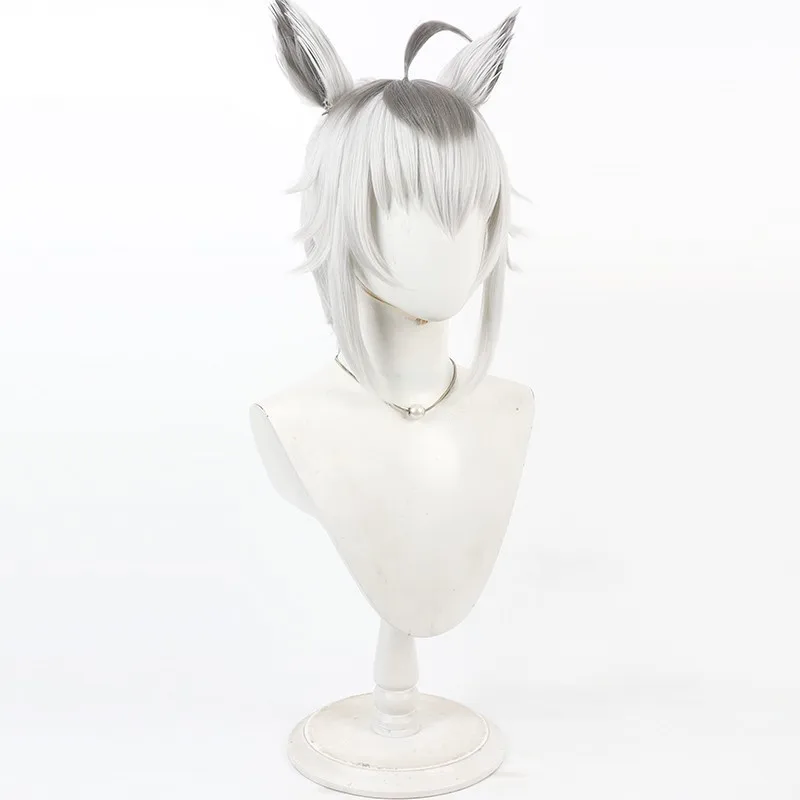 Uma Musume Pretty Derby Grey Cinderella Oguri Cap Cosplay Wig Ears Tail High Ponytail