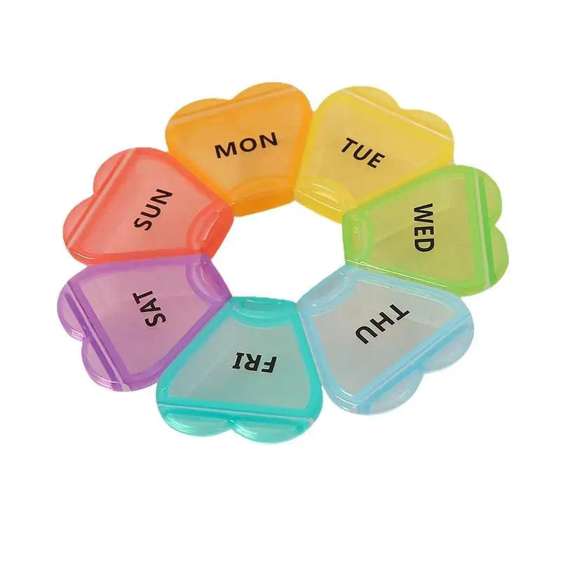 7-Tage Runde Tragbare Medikamenten-Pillendose Kleine Reise-Vitaminbox Behälter Organizer Aufbewahrung für Tabletten Fischöle Werkzeuge – Detail 8