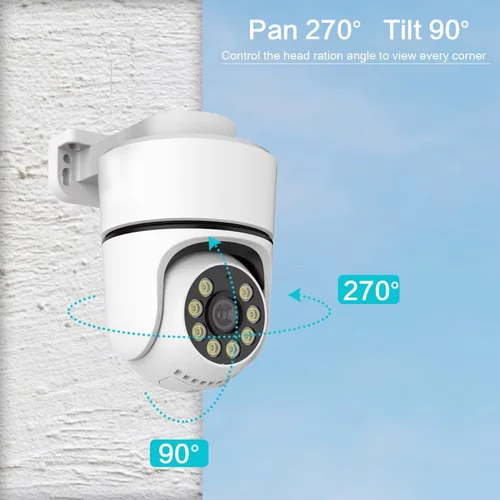 Imagen 2 del producto Cámara IP PTZ de seguridad 4K POE, Onvif de calle, visión nocturna en Color para exteriores, inclinación panorámica P2P con detección de movimiento, ranura SD de Audio bidireccional