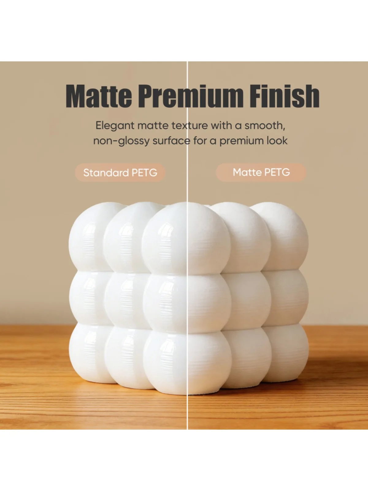 ERYONE 1KG PETG Matowy Filament 1.75mm, Filament do Drukarek 3D z Matowym Wykończeniem, Mocna Adhezja Warstw, Szpula 1kg — zdjęcie produktu 7