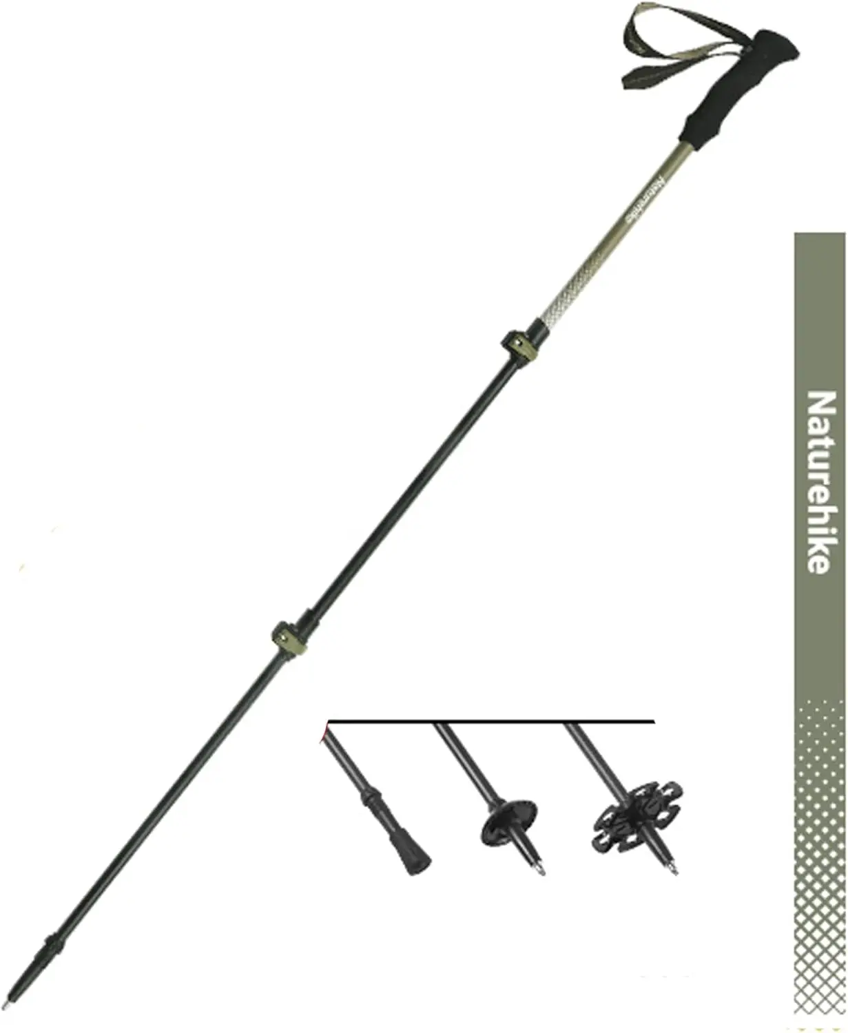 

1Piece3K Carbon Fiber Trekking Pole-Collapsible and Telescopic3 Section Ultralight Hiking Pole for Women Men Walking Pole Travel