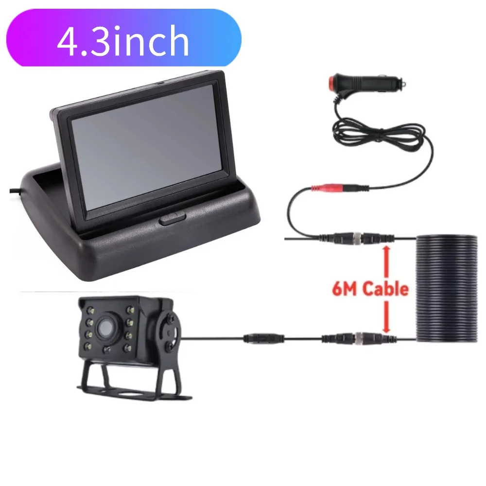 Parkplatz Auto Rückansicht Kamera Breite Grad 4,3/5 Zoll TFT LCD Farbe Display Monitor Wasserdichte Nachtsicht Rückfahr Backup – Detail 3