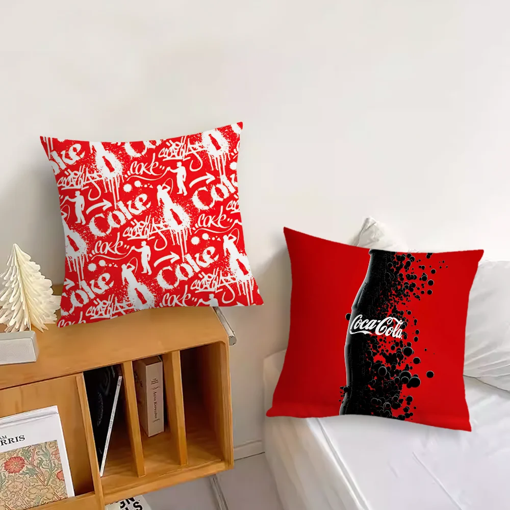 Fashion C-Coca-Cola Art cushion cover Pillow Cover Decoration Room Home Sofa living Office Car Nordic Simplicity