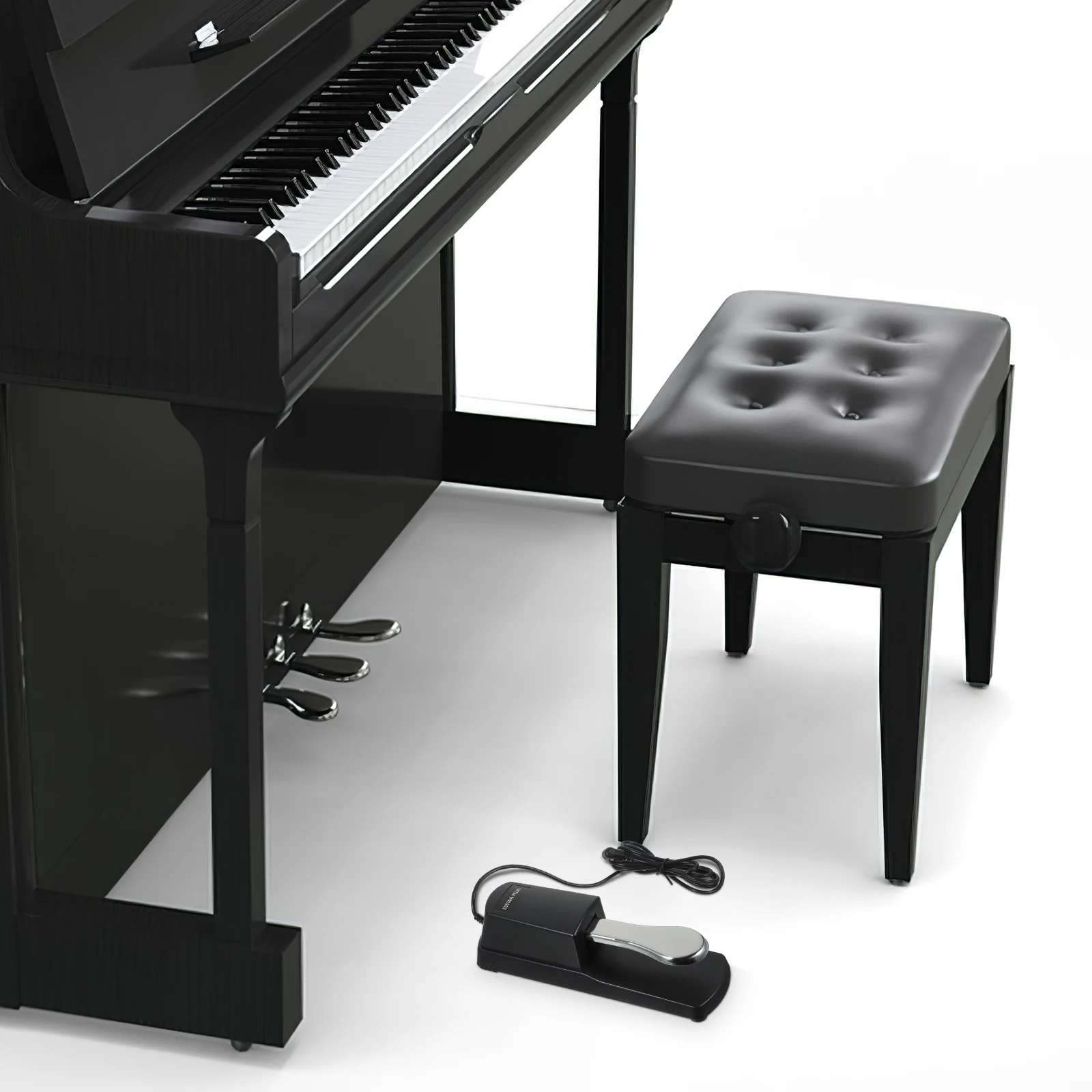 

Sustain Pedal for Electric Piano Keyboards Universal Foot Damper Keyboard Accessory Non Slip Pad Metal Material Long Use