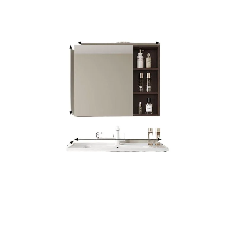 

Modern ceramic integrated basin, bathroom cabinet combination, honeycomb aluminum