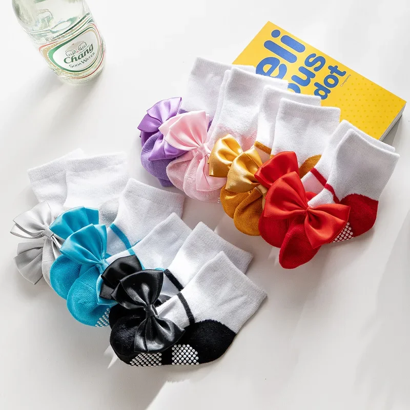 Newborn Socks Baby Sock Fashion Ballet Bow Children\'s Spring Autumn Soft and Comfortable Non Slip Socks Indoor Toddler Sock