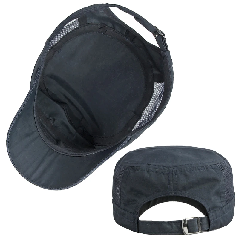 Quick Dry Military Hats For Men Summer Flat Top Baseball Caps Women Outdoor Army Cap Mesh Breathable casquette Militaire