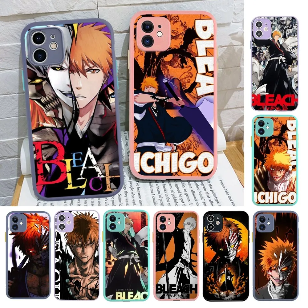 

Bleach Kurosaki Ichigo Phone Case For iPhone 14 X XR XS 7 8 Plus 11 12 13 pro MAX 13mini Matte Shockproof Case