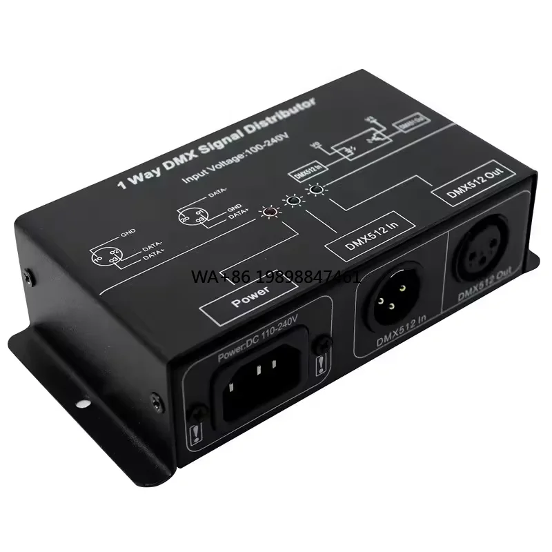 

LED AC100-240V ( 50-60HZ) 1 Way DMX signal Distributor/DMX512 Controller