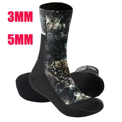 Calcetines de neopreno de 3/5MM para adultos, medias cálidas para buceo, playa, natación, caza subacuática, antideslizantes, Camuflaje, surf, novedad