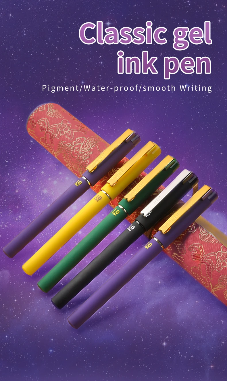 

Matte Purple gel 1.0 mm Office Business Frosted Pen Holder Water Based Signature Pen Gel Pen