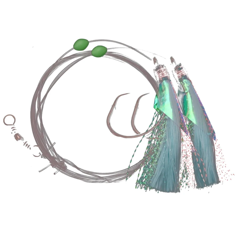 Gran oferta Sabiki-Rigs 8/0 señuelos aparejos de cebo, cuentas de pesca brillantes anzuelos de alto carbono para agua dulce/agua salada