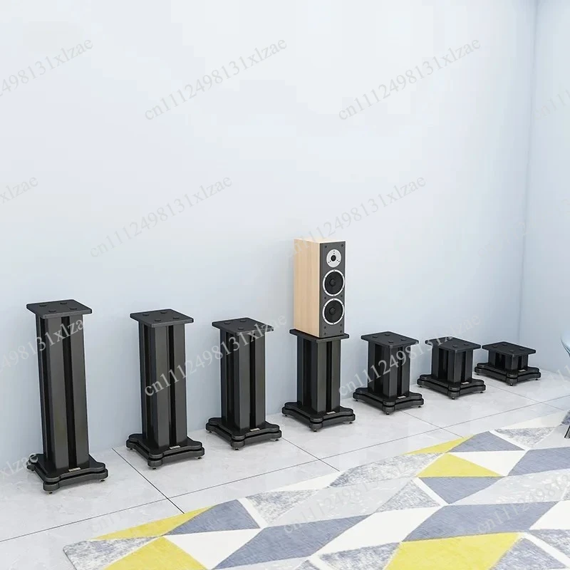 Pair Heavy Duty Speaker Stand - Black Metal Professional Stand with Base Tray for Studio, Stage, Home Theater Audio