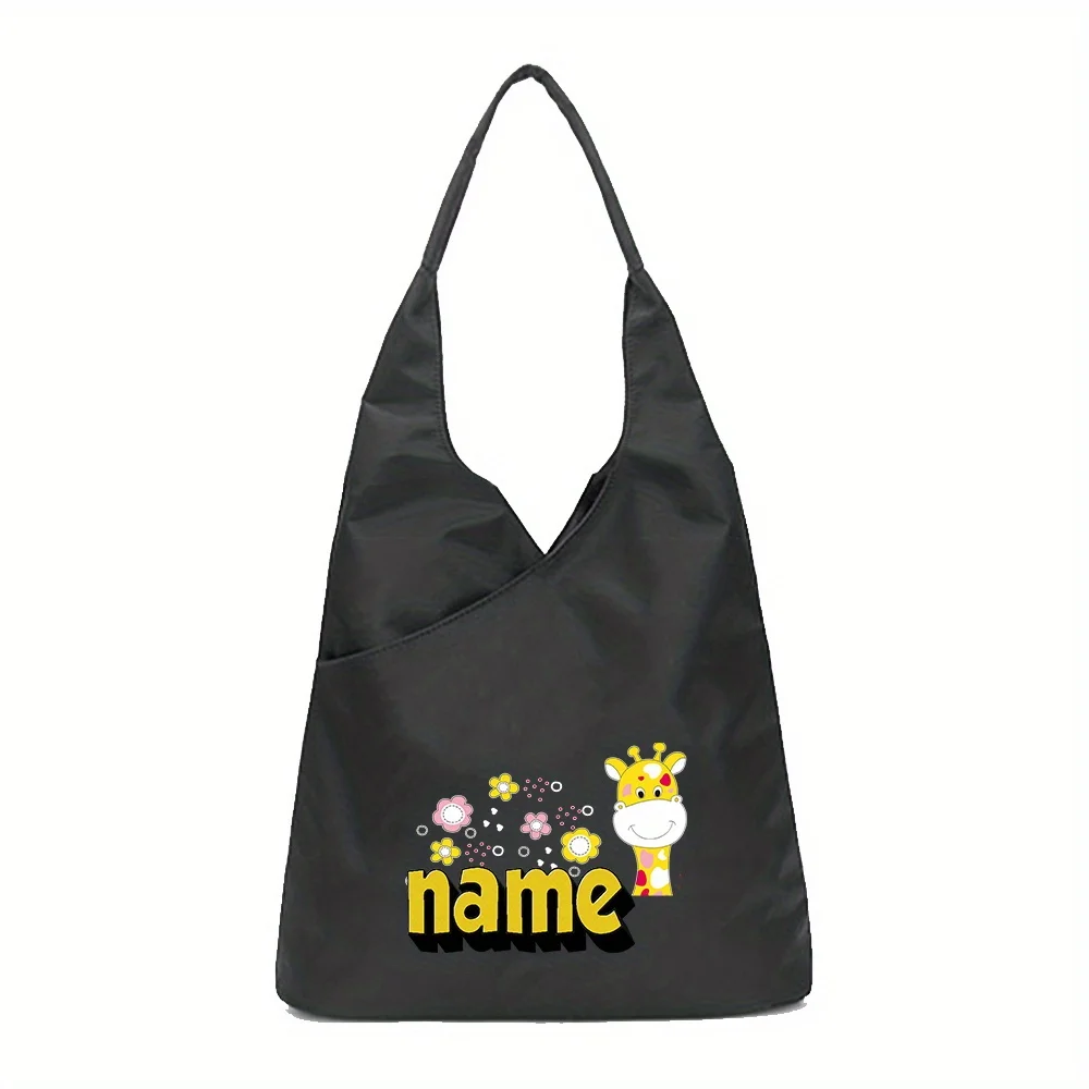 Personalized Customized Women's Shopping Bag Large Capacity Waterproof Foldable Shoulder Bag Work Commuting Handbag