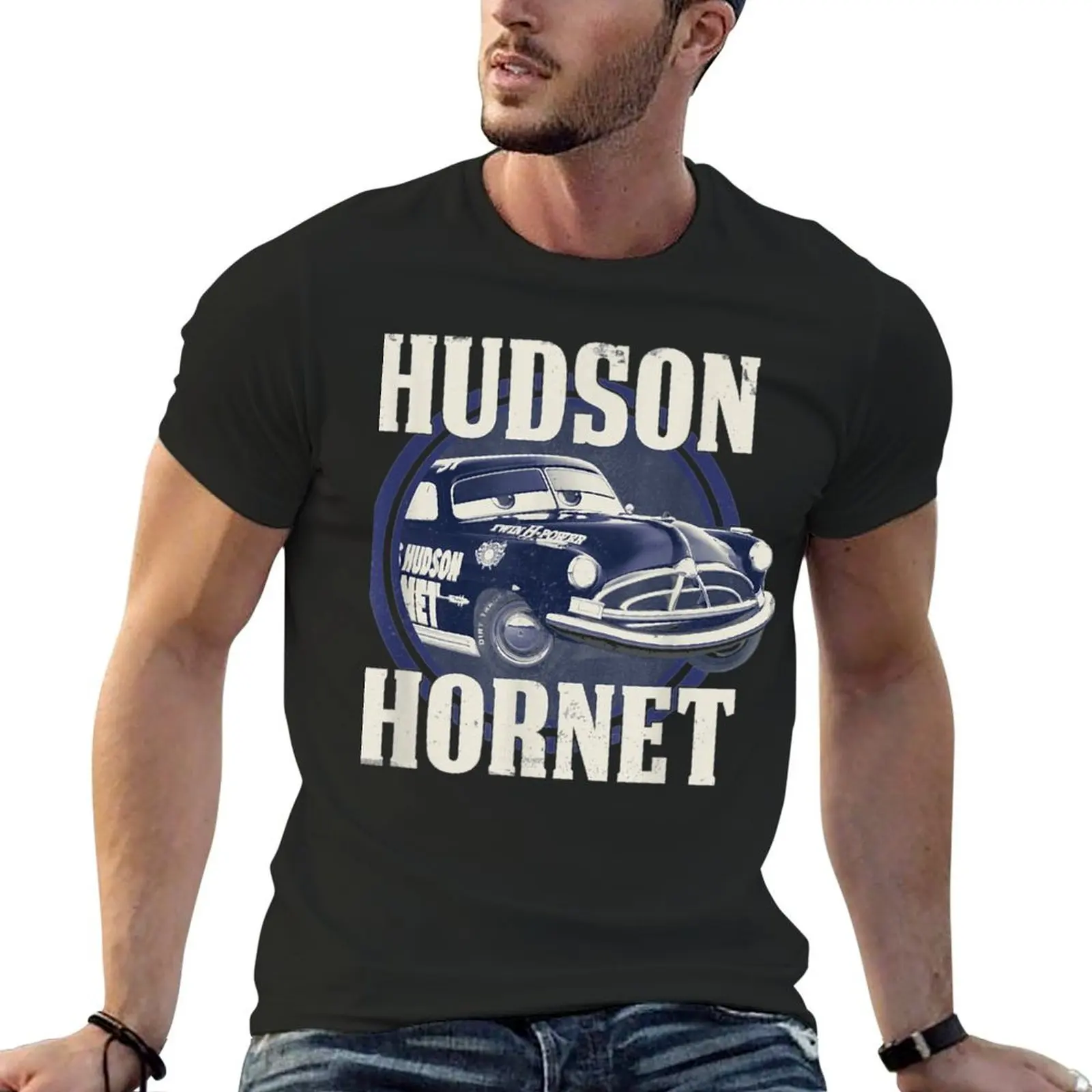 

Hudson Hornet Badge T-Shirt baggy shirts graphic tee shirt quick-drying aesthetic clothes t shirts for men