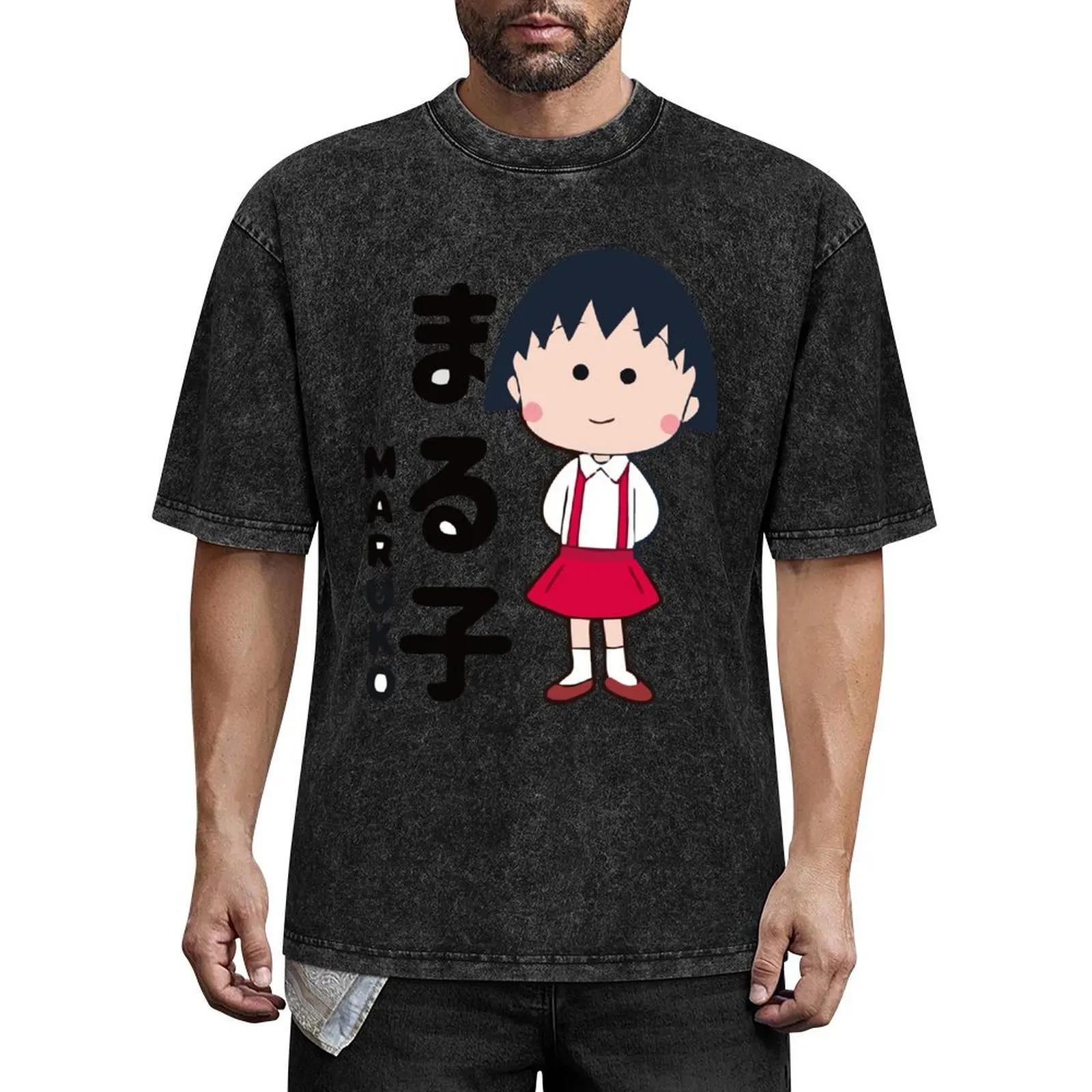 

Cute chibi maruko T-Shirt summer clothes boys whites summer tops plain white t shirts men