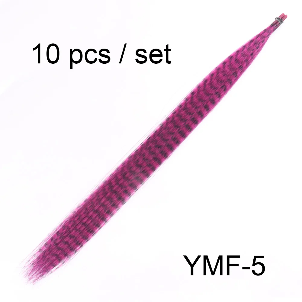 Colored Strands for Hair Feather Extension, 10 Pieces