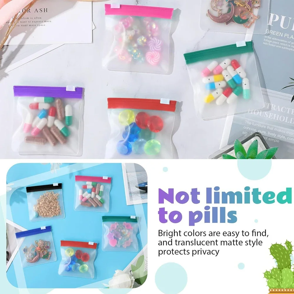 7/28Pcs Pill Pouches, Pill Organizer Travel Climbing, Clear Plastic Pill Bags with Slide Lock for Medicine Small Items Storage