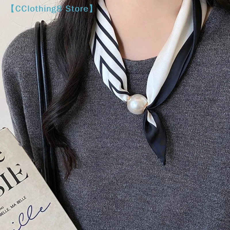 French Pearl Necklace Magnetic Clasp Lazy Scarf Women Pendant Neck Warmer Clavicle Chain Accessory【AliS8】