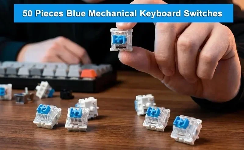 20–100 Stück Tastaturschalter, Tastatur-Klicker, Tastenersatz, 3-poliger taktiler Schalter, Tastatur-Ersatzzubehör und Clip – Detail 10