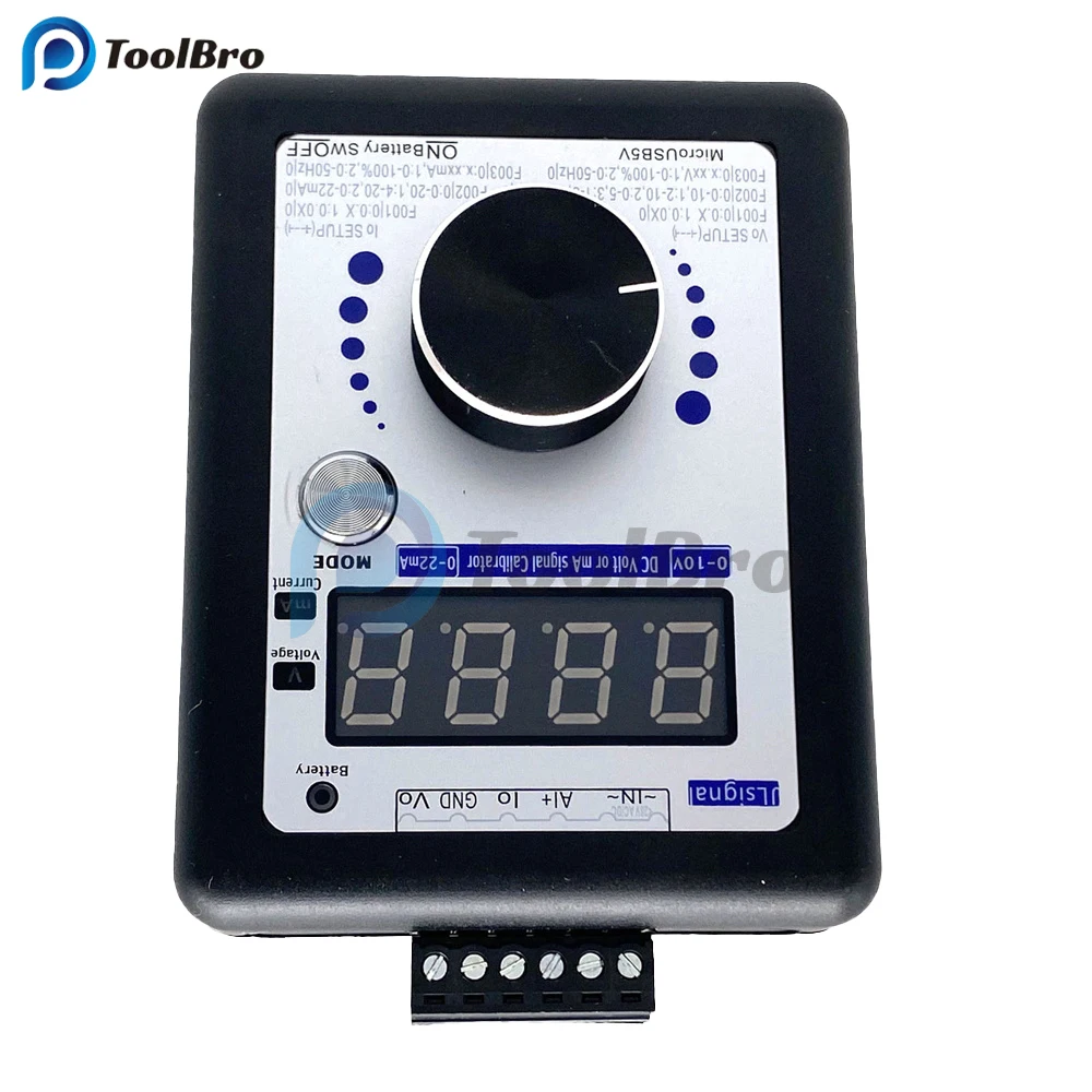 2000mAh 1000mAh Type-C LED Digital Voltage Current Signal Generator Calibrator 0-5-10V 0-4-20-22mA DC Volt mA Signal Calibrator