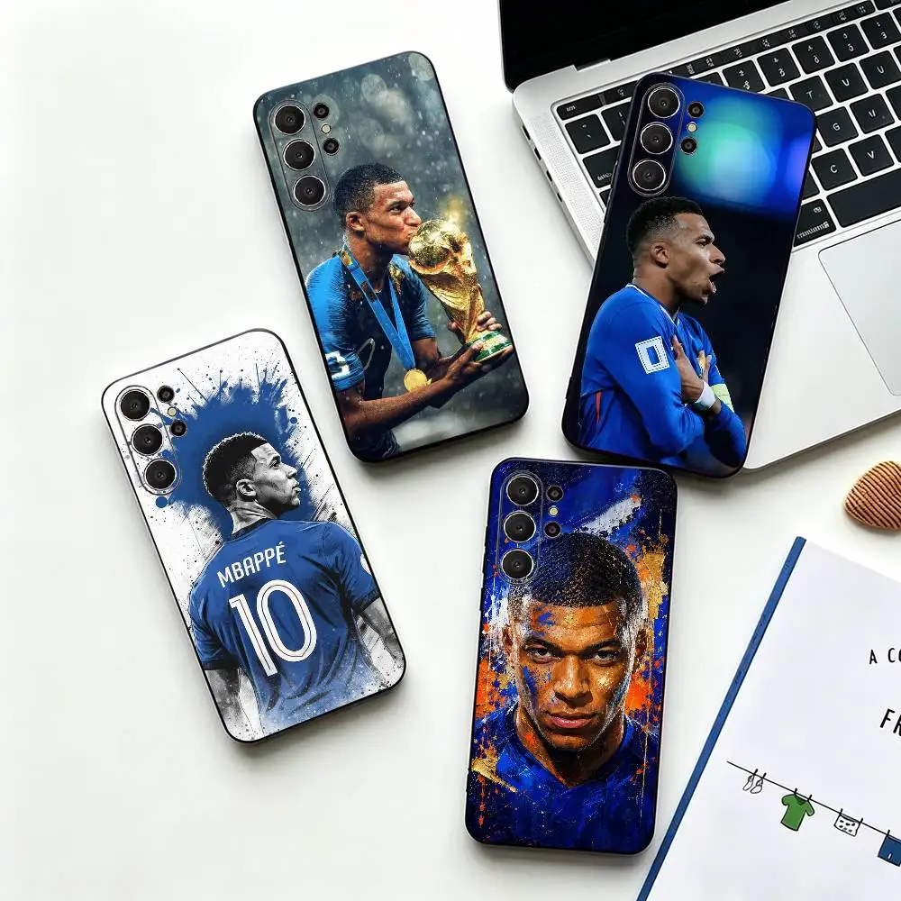 Football Star K-Kylian M-Mbappe Phone Case For Samsung S26,S24,S21,S22,Plus S23,S30,Ultra,S20,Fe,Black Soft Silicone
