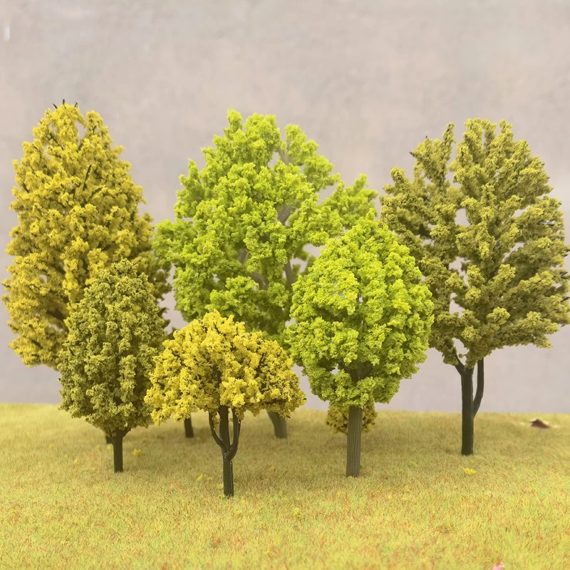 Arbre de simulation l\'inventaire flétri jaune, 100 pièces, diorama d\'arbre d\'automne, modèle de champ, paysage, train, disposition ferroviaire