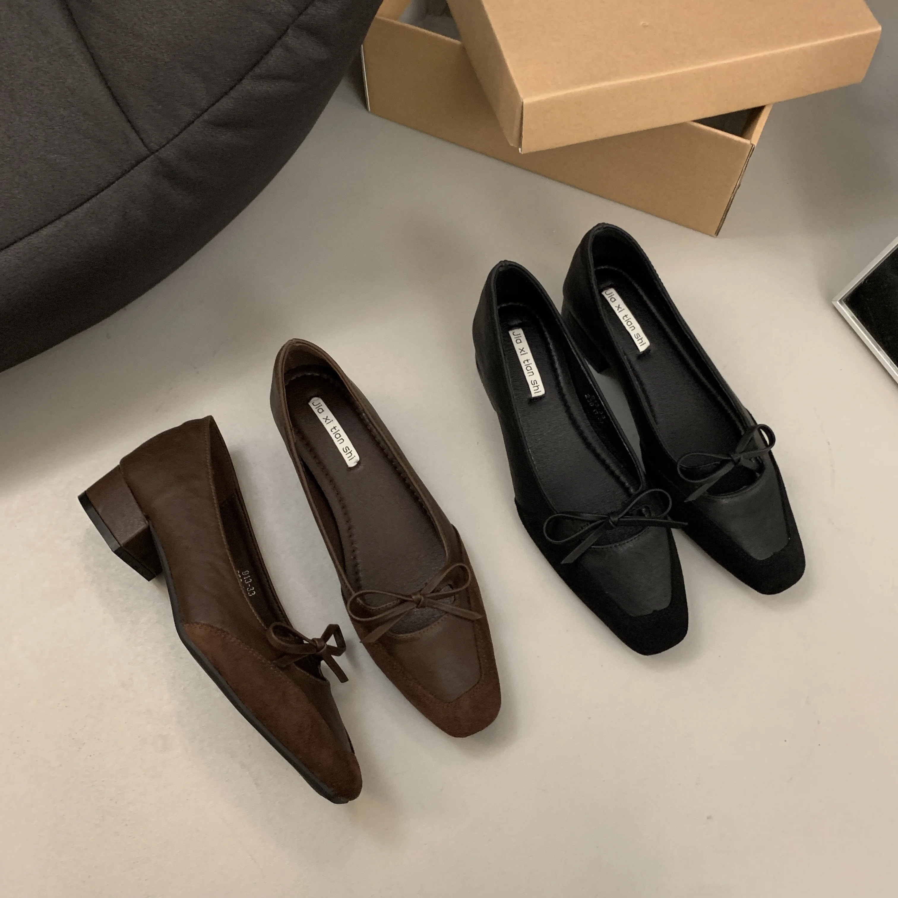 

Fashion New Design Women's Flat Shoes Square Toe Shoes Casual Breathable Slip-on Flat Outdoor Ladies Mary Jane Shoes