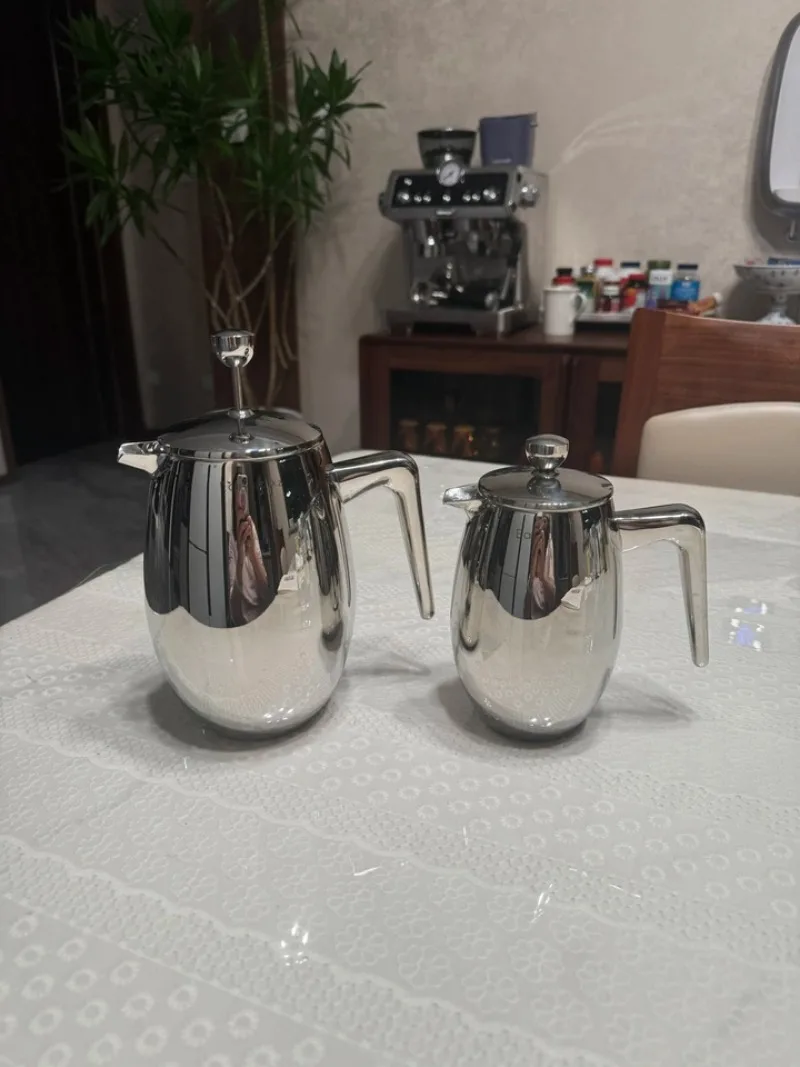 For Insulated Double Layer 304 Stainless Steel French Press, Anti-scald Filter Pot for Tea & Coffee Brewing