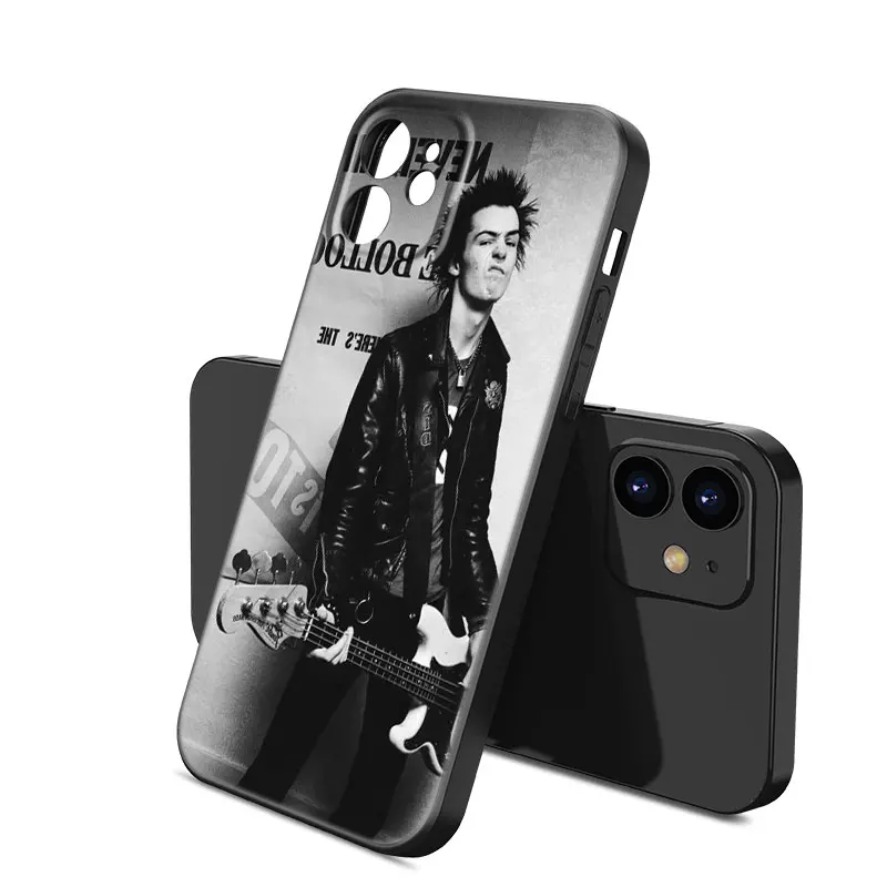 Punk Rock Phone Case For Apple iPhone 12 13 Mini 11 14 15 Pro Max 7 8 Plus X XR XS SE 2020 2022 Black Silicone Case